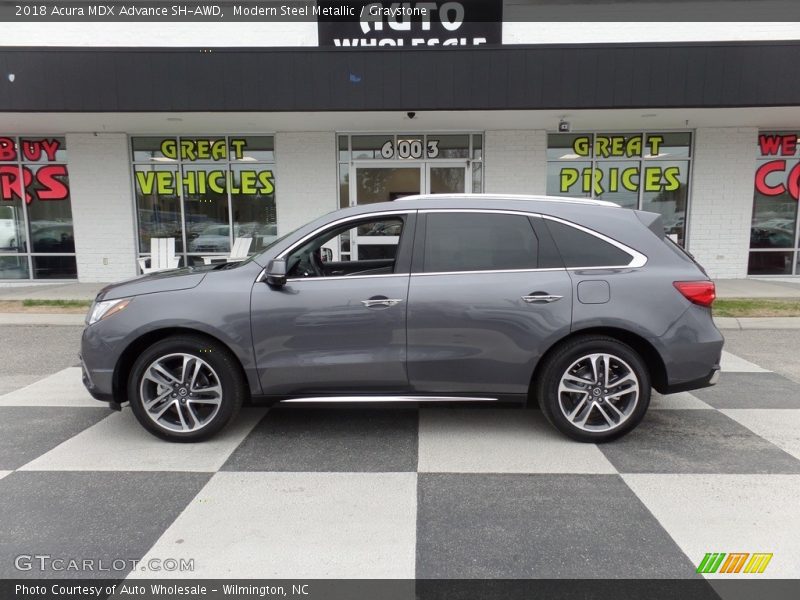 Modern Steel Metallic / Graystone 2018 Acura MDX Advance SH-AWD