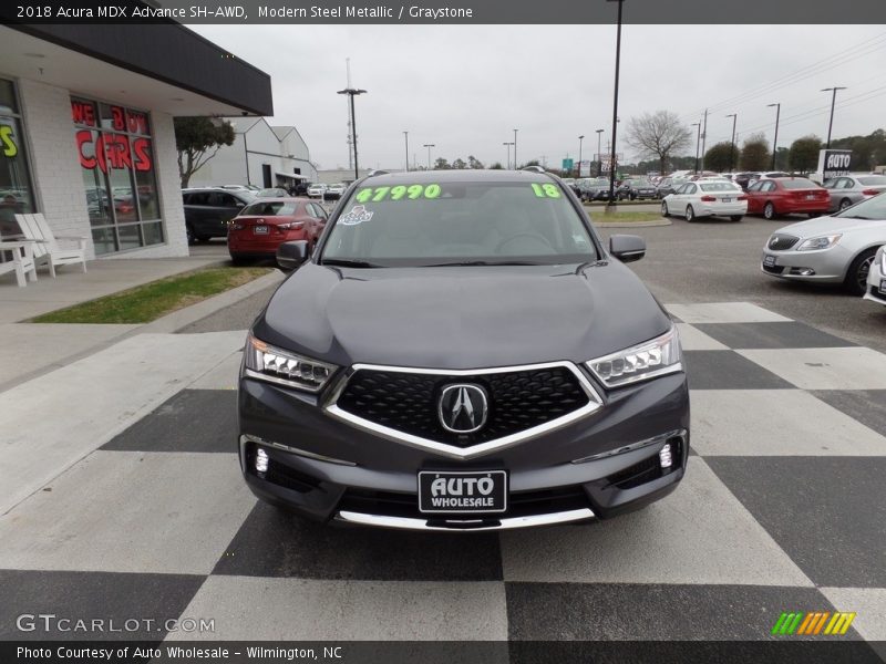 Modern Steel Metallic / Graystone 2018 Acura MDX Advance SH-AWD