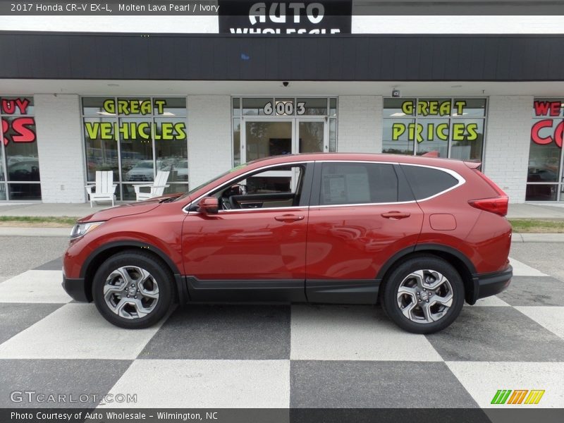 Molten Lava Pearl / Ivory 2017 Honda CR-V EX-L