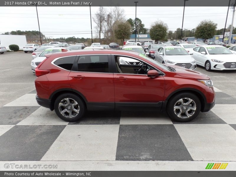 Molten Lava Pearl / Ivory 2017 Honda CR-V EX-L