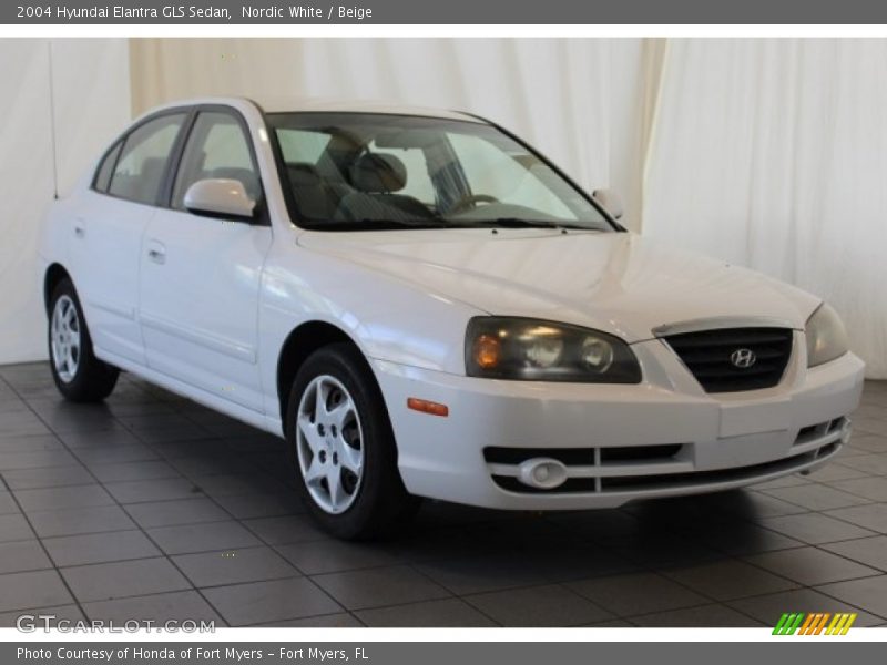 Nordic White / Beige 2004 Hyundai Elantra GLS Sedan