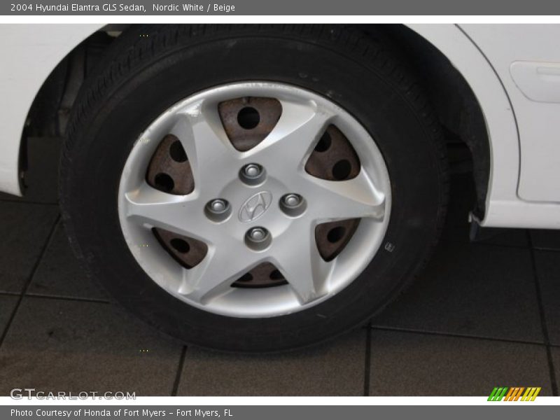 Nordic White / Beige 2004 Hyundai Elantra GLS Sedan