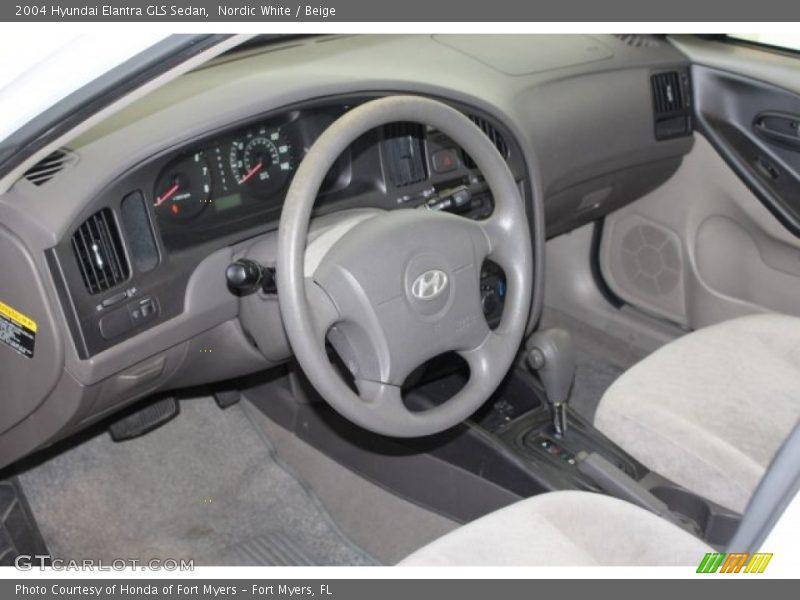Nordic White / Beige 2004 Hyundai Elantra GLS Sedan