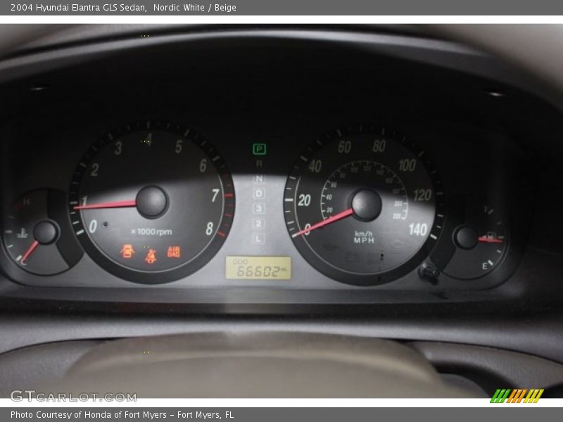 Nordic White / Beige 2004 Hyundai Elantra GLS Sedan