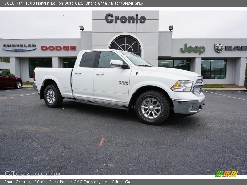 Bright White / Black/Diesel Gray 2018 Ram 1500 Harvest Edition Quad Cab