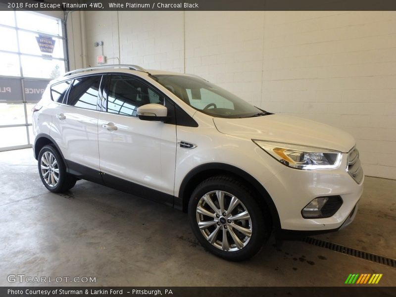 White Platinum / Charcoal Black 2018 Ford Escape Titanium 4WD
