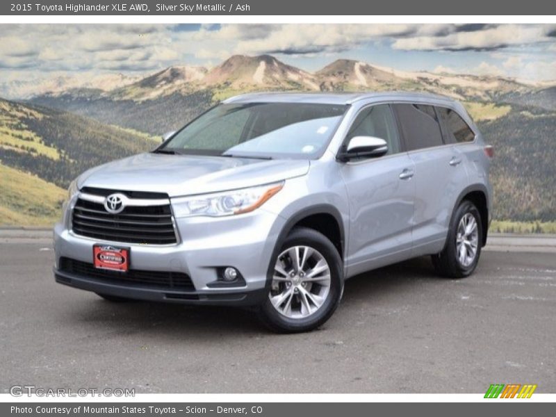 Silver Sky Metallic / Ash 2015 Toyota Highlander XLE AWD