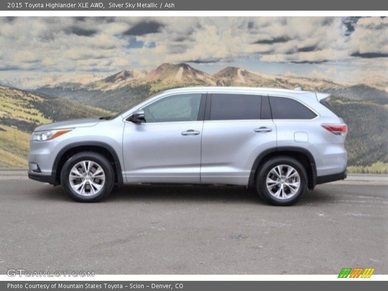 Silver Sky Metallic / Ash 2015 Toyota Highlander XLE AWD