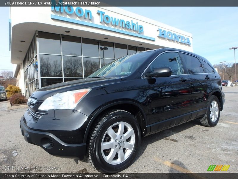 Crystal Black Pearl / Black 2009 Honda CR-V EX 4WD