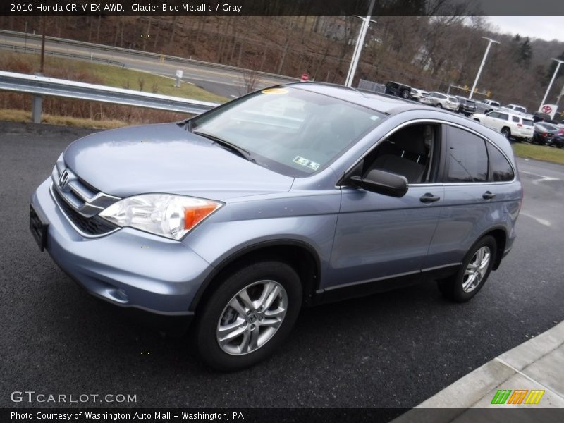 Glacier Blue Metallic / Gray 2010 Honda CR-V EX AWD