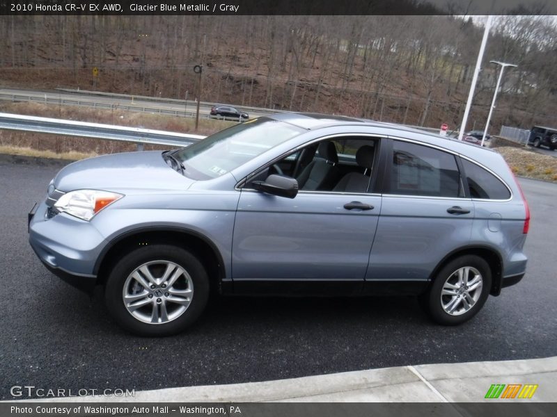 Glacier Blue Metallic / Gray 2010 Honda CR-V EX AWD