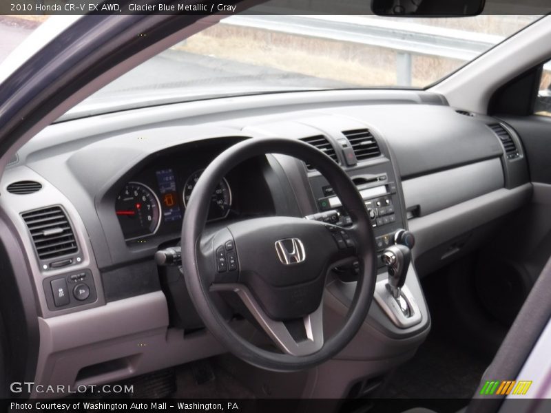 Glacier Blue Metallic / Gray 2010 Honda CR-V EX AWD