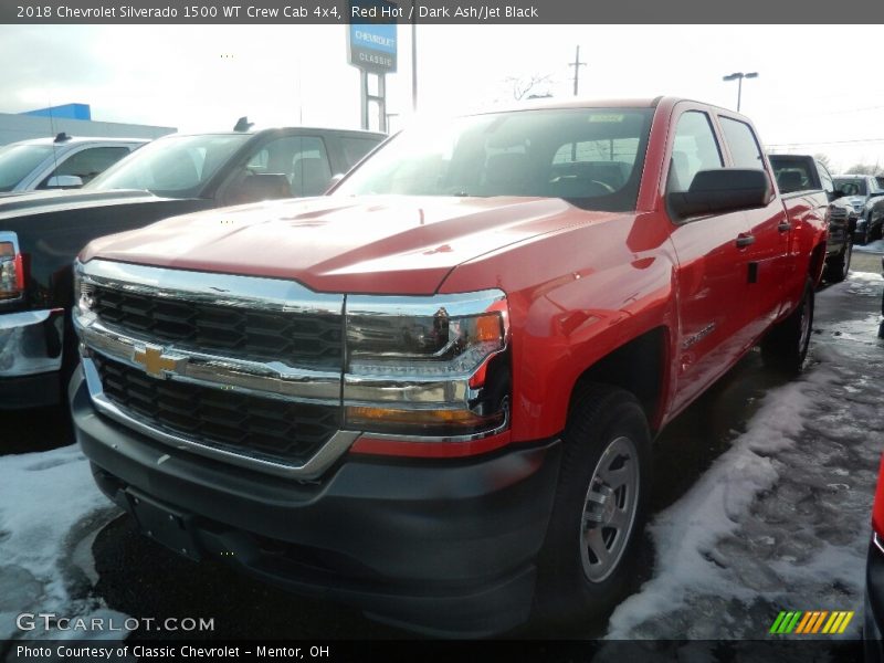 Red Hot / Dark Ash/Jet Black 2018 Chevrolet Silverado 1500 WT Crew Cab 4x4