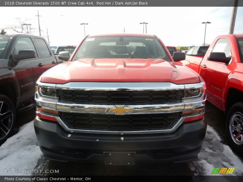Red Hot / Dark Ash/Jet Black 2018 Chevrolet Silverado 1500 WT Crew Cab 4x4