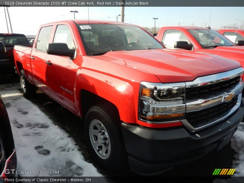 Red Hot / Dark Ash/Jet Black 2018 Chevrolet Silverado 1500 WT Crew Cab 4x4