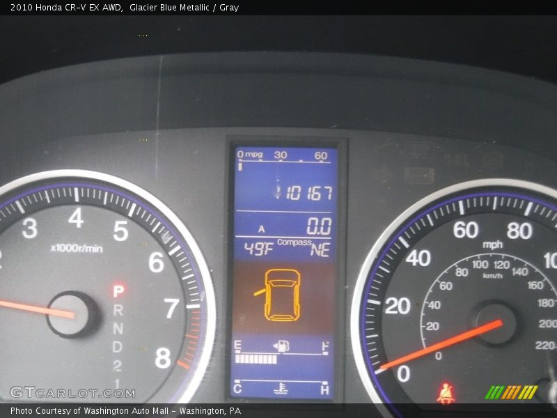 Glacier Blue Metallic / Gray 2010 Honda CR-V EX AWD