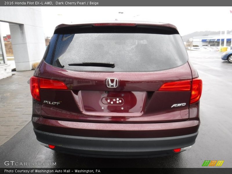 Dark Cherry Pearl / Beige 2016 Honda Pilot EX-L AWD