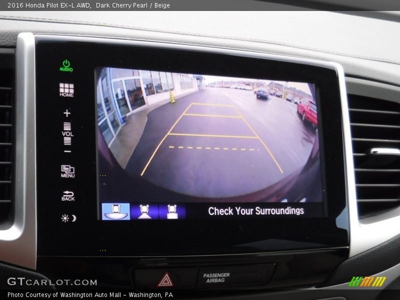 Dark Cherry Pearl / Beige 2016 Honda Pilot EX-L AWD