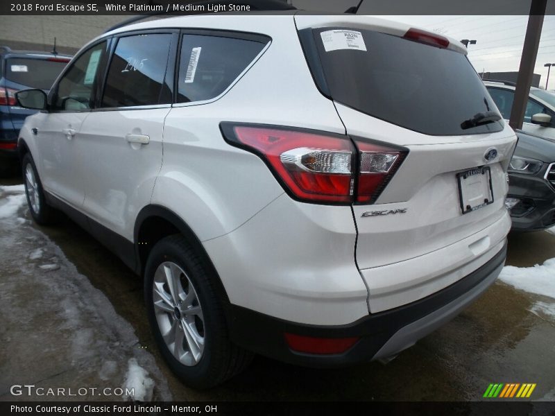 White Platinum / Medium Light Stone 2018 Ford Escape SE