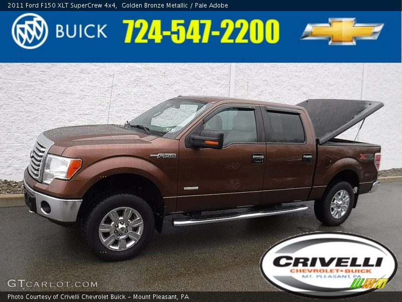 Golden Bronze Metallic / Pale Adobe 2011 Ford F150 XLT SuperCrew 4x4