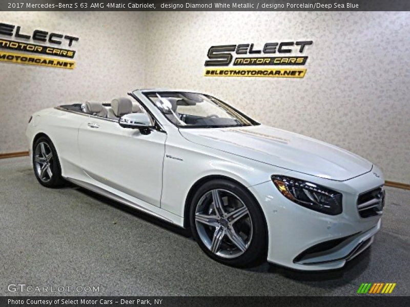 designo Diamond White Metallic / designo Porcelain/Deep Sea Blue 2017 Mercedes-Benz S 63 AMG 4Matic Cabriolet