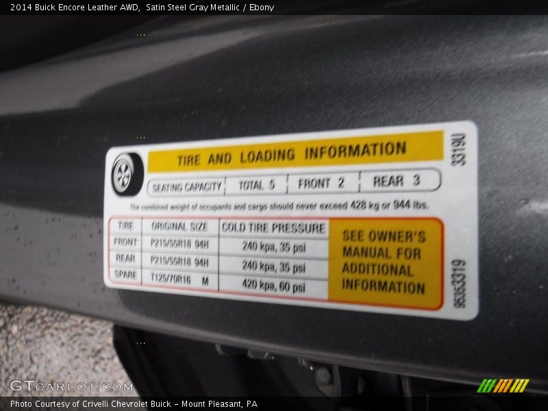 Satin Steel Gray Metallic / Ebony 2014 Buick Encore Leather AWD