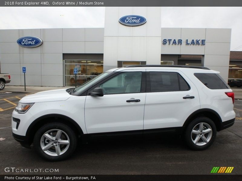 Oxford White / Medium Stone 2018 Ford Explorer 4WD