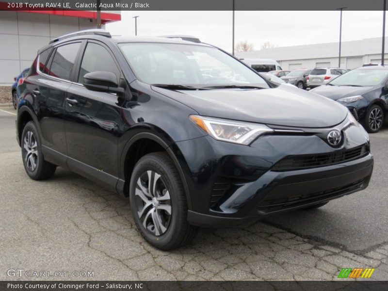 Galactic Aqua Mica / Black 2018 Toyota RAV4 LE