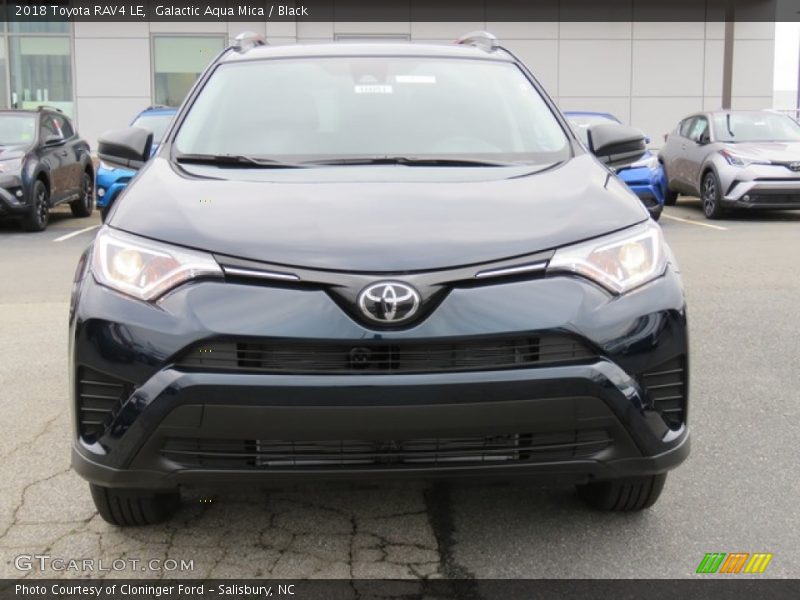 Galactic Aqua Mica / Black 2018 Toyota RAV4 LE