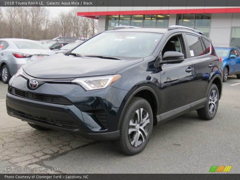 Galactic Aqua Mica / Black 2018 Toyota RAV4 LE