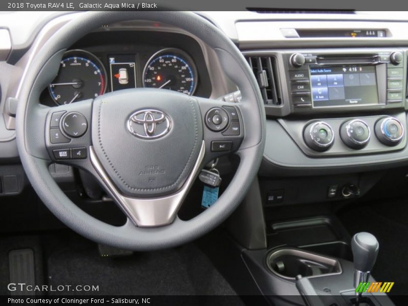 Galactic Aqua Mica / Black 2018 Toyota RAV4 LE