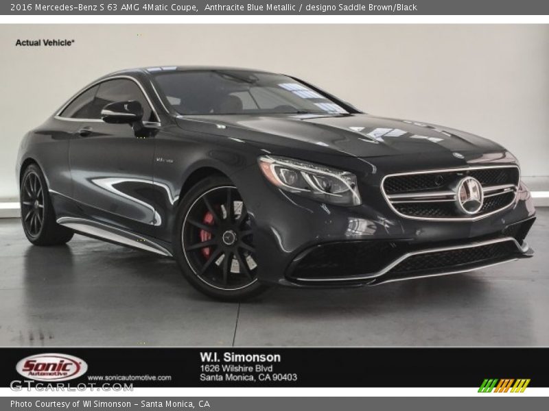 Anthracite Blue Metallic / designo Saddle Brown/Black 2016 Mercedes-Benz S 63 AMG 4Matic Coupe
