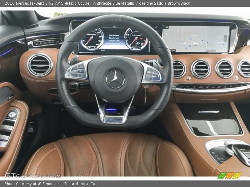 Anthracite Blue Metallic / designo Saddle Brown/Black 2016 Mercedes-Benz S 63 AMG 4Matic Coupe