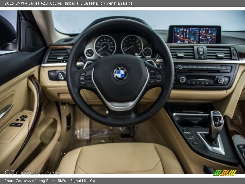 Imperial Blue Metallic / Venetian Beige 2015 BMW 4 Series 428i Coupe