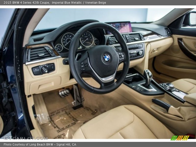 Imperial Blue Metallic / Venetian Beige 2015 BMW 4 Series 428i Coupe