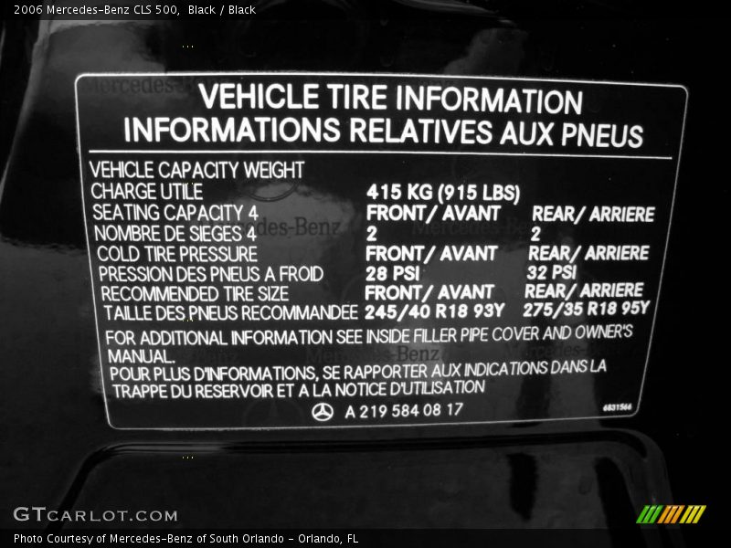 Black / Black 2006 Mercedes-Benz CLS 500