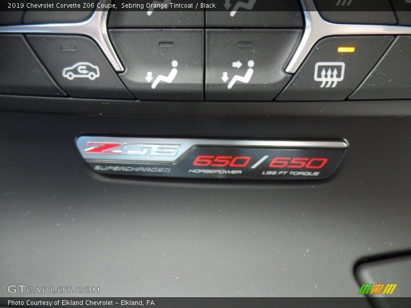 Info Tag of 2019 Corvette Z06 Coupe