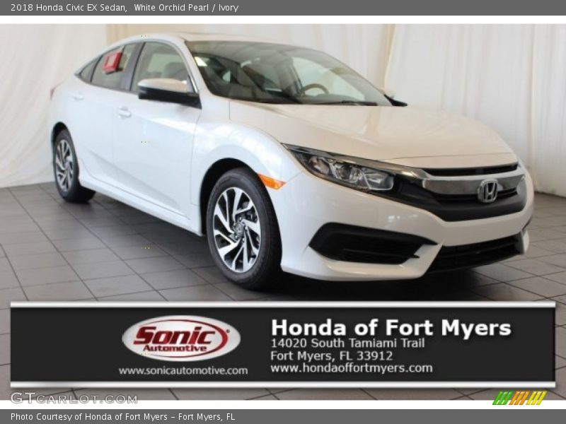White Orchid Pearl / Ivory 2018 Honda Civic EX Sedan