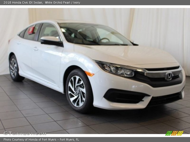 White Orchid Pearl / Ivory 2018 Honda Civic EX Sedan