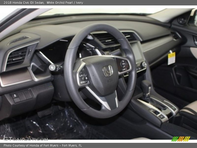 White Orchid Pearl / Ivory 2018 Honda Civic EX Sedan