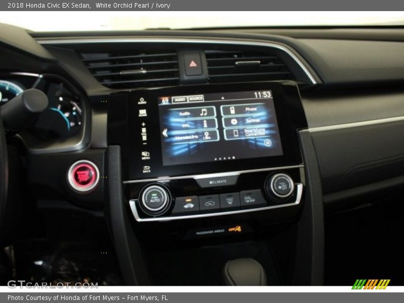 White Orchid Pearl / Ivory 2018 Honda Civic EX Sedan