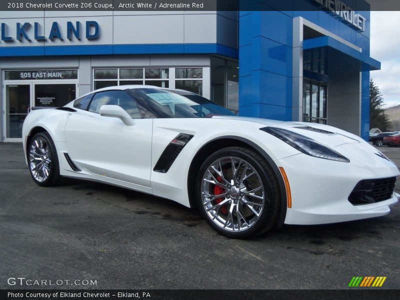 Arctic White / Adrenaline Red 2018 Chevrolet Corvette Z06 Coupe