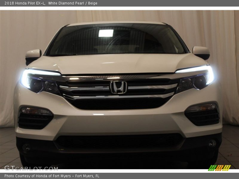 White Diamond Pearl / Beige 2018 Honda Pilot EX-L