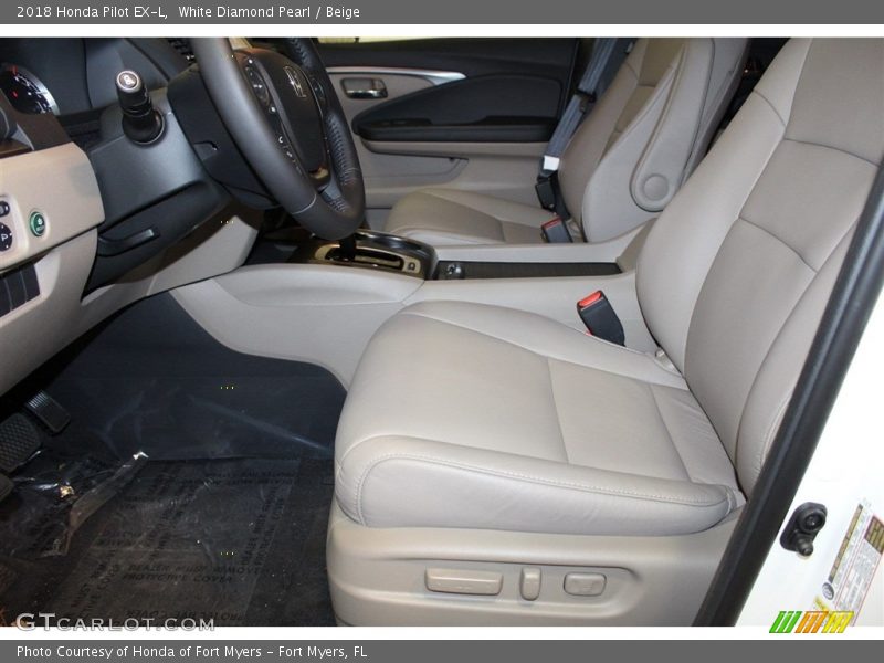 White Diamond Pearl / Beige 2018 Honda Pilot EX-L
