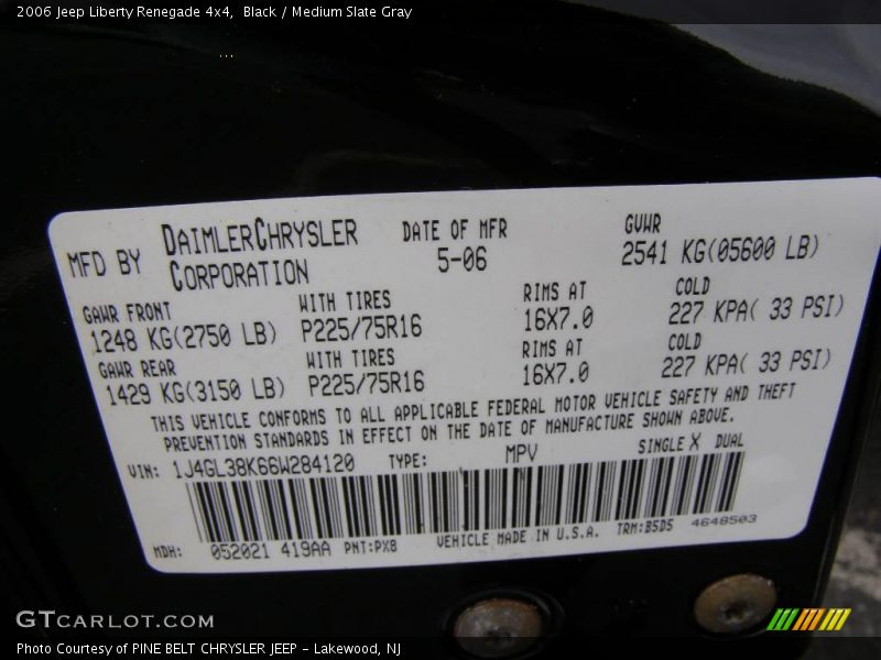 Black / Medium Slate Gray 2006 Jeep Liberty Renegade 4x4
