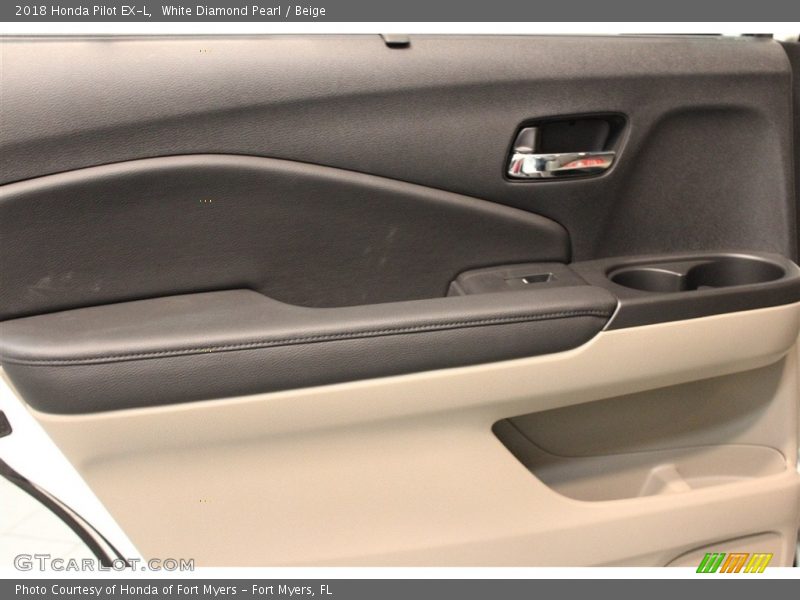 White Diamond Pearl / Beige 2018 Honda Pilot EX-L