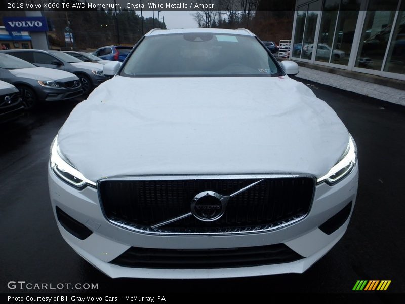 Crystal White Metallic / Amber 2018 Volvo XC60 T6 AWD Momentum