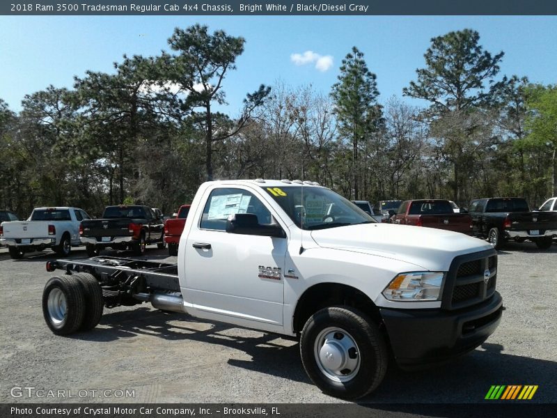 Bright White / Black/Diesel Gray 2018 Ram 3500 Tradesman Regular Cab 4x4 Chassis