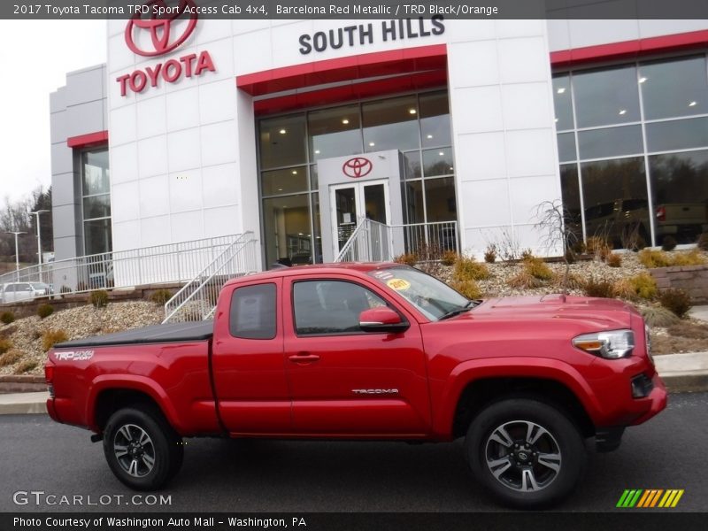 Barcelona Red Metallic / TRD Black/Orange 2017 Toyota Tacoma TRD Sport Access Cab 4x4