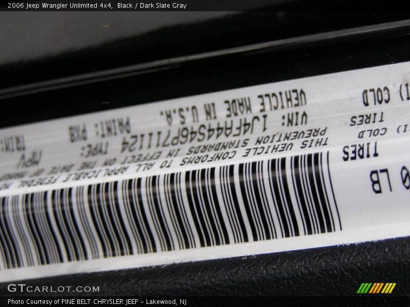 Black / Dark Slate Gray 2006 Jeep Wrangler Unlimited 4x4